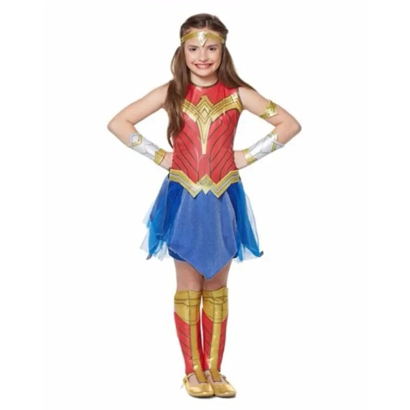 Wonder Woman Kids Costume Deluxe Child Superhero Halloween Dress Up