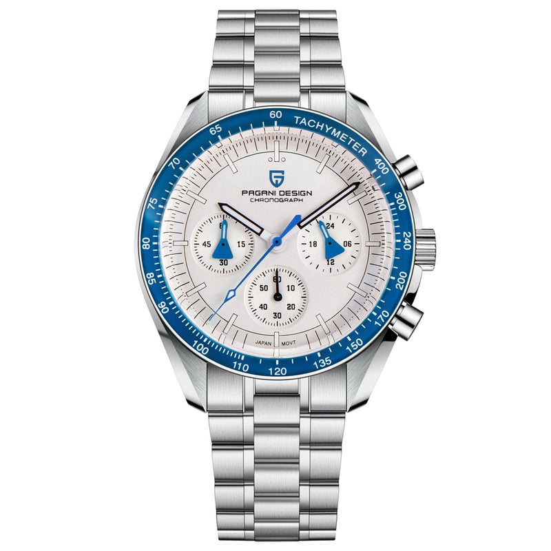 PAGANI DESIGN Moonwatch Quartz Chronograph Stainless Steel Waterproof Watch