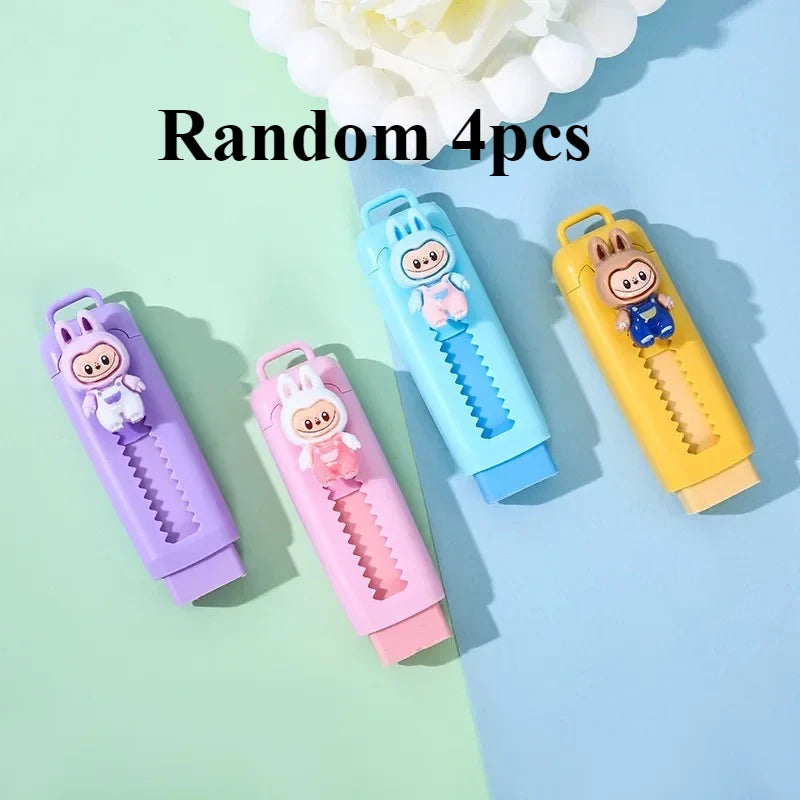 Cute Anime Eraser Set 4B Stretchable Drawing Exam Student Stationery