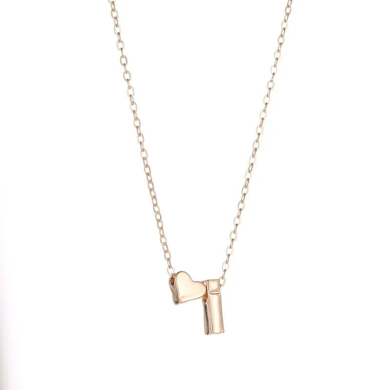 SUMENG Tiny Heart Initial Pendant Necklace Gold Silver Choker