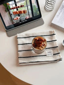 Striped Tablecloth Black White Dining Mat Coaster Home Decor Cloth