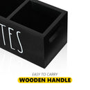 Wooden Remote Control Organizer With Desk Storage For Home Office