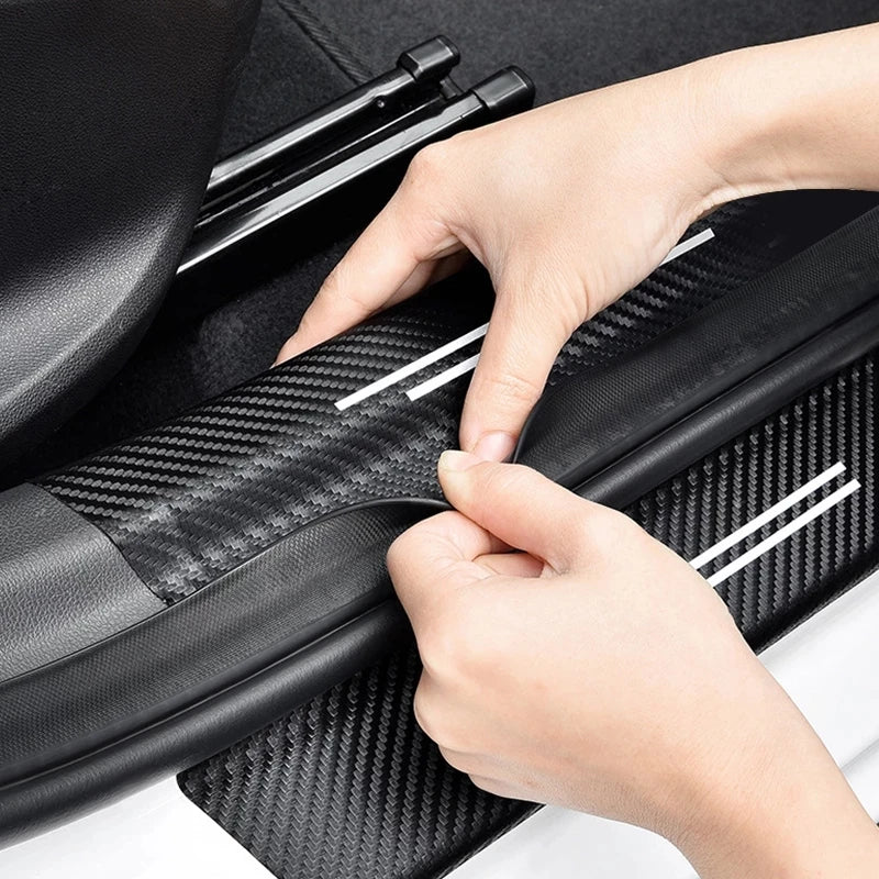 Car Carbon Fiber Door Sill Sticker For BYD Dolphin Mini EV Threshold