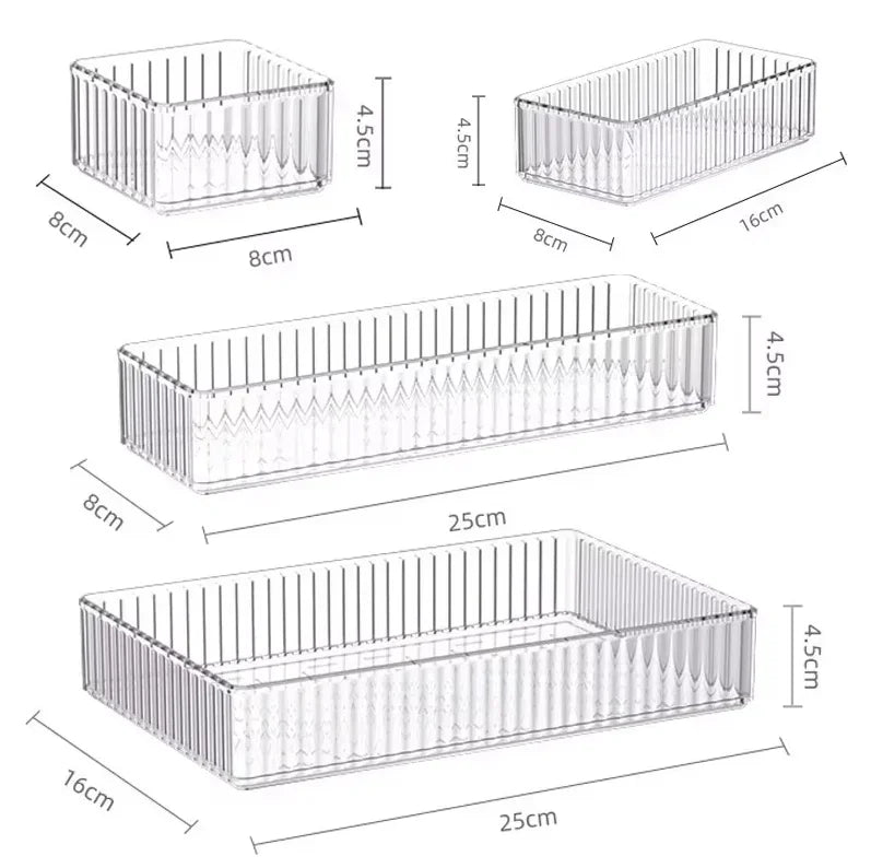 Transparent Storage Box Organizer Plastic Desk Drawer Jewelry Makeup Container