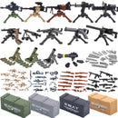 WWII Military Building Blocks Toy Soldier Figure With Machine Gun Mortar