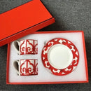 European Ceramic Coffee Cup Set With Plates And Gift Box