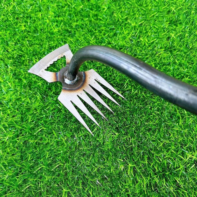 2-in-1 Manganese Steel Hand Weeder Garden Rake Soil Loosening Tool