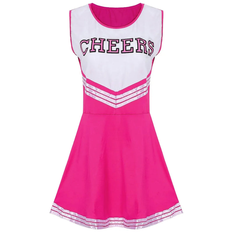 Cheerleading Dance Costume For Women Sleeveless Crop Top Pleated Skirt