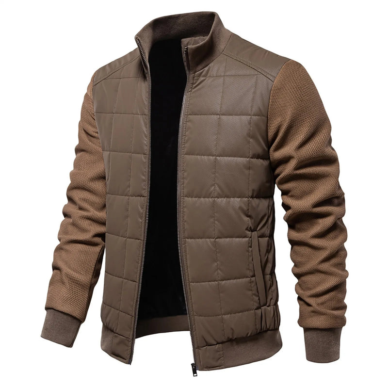 Men's Winter Jacket Thickened Long Sleeve Solid Color Hoodie