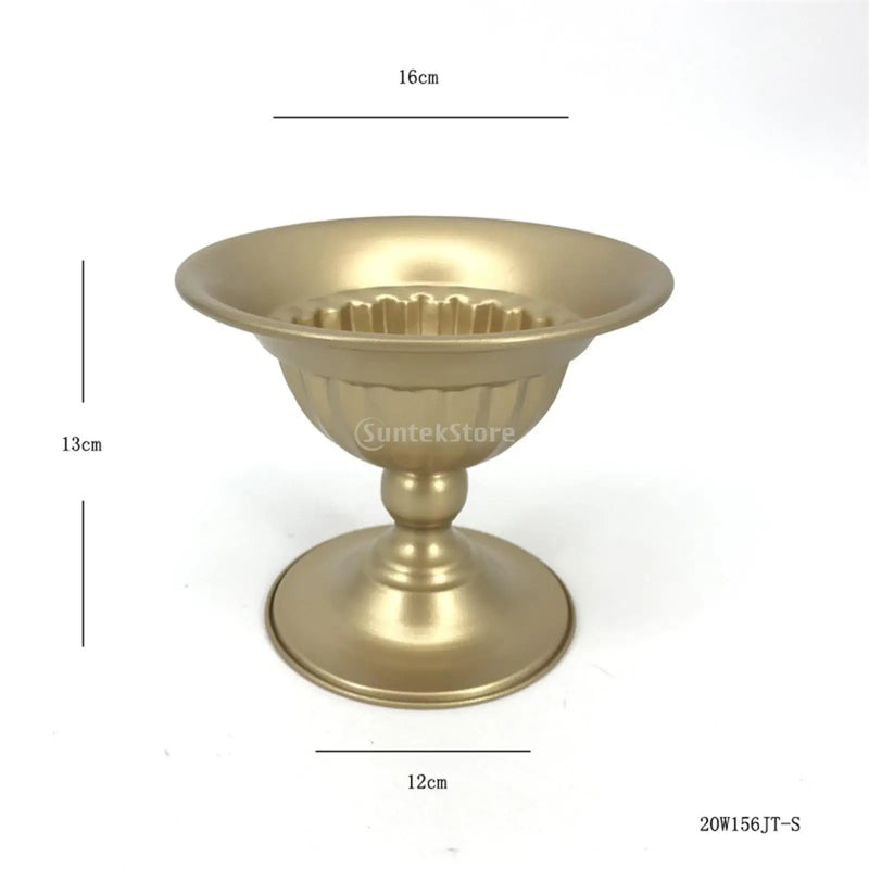 Metal Vase Golden Decorative Flower Arrangement Sculpture Ornament