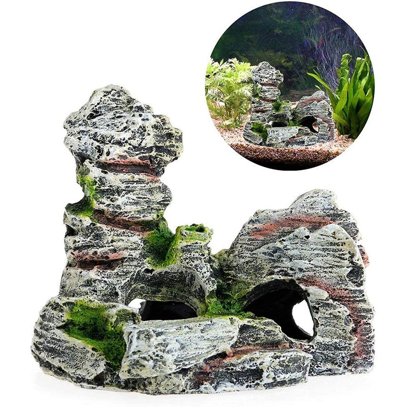 Artificial Moss Aquarium Decoration Ornament Rockery Cave Mountain View