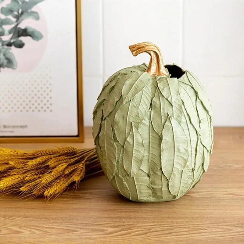 L9NB Pumpkin Vase Resin Figurine Decorative Home Garden Accent