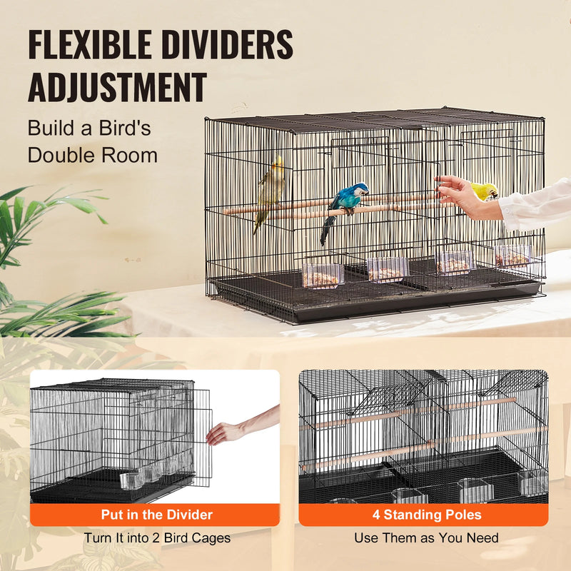 SucceBuy Stackable Small Bird Cage With Handle And Perch For Travel
