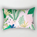 Nordic Tropical Plant Fabric Sofa Cushion Velvet Office Pillow
