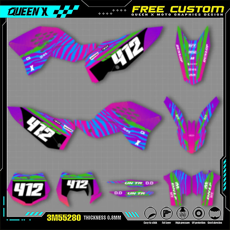 QUEEN X MOTO Motorcycle Graphics MX Stickers For KTM SX SXF EXC XCW