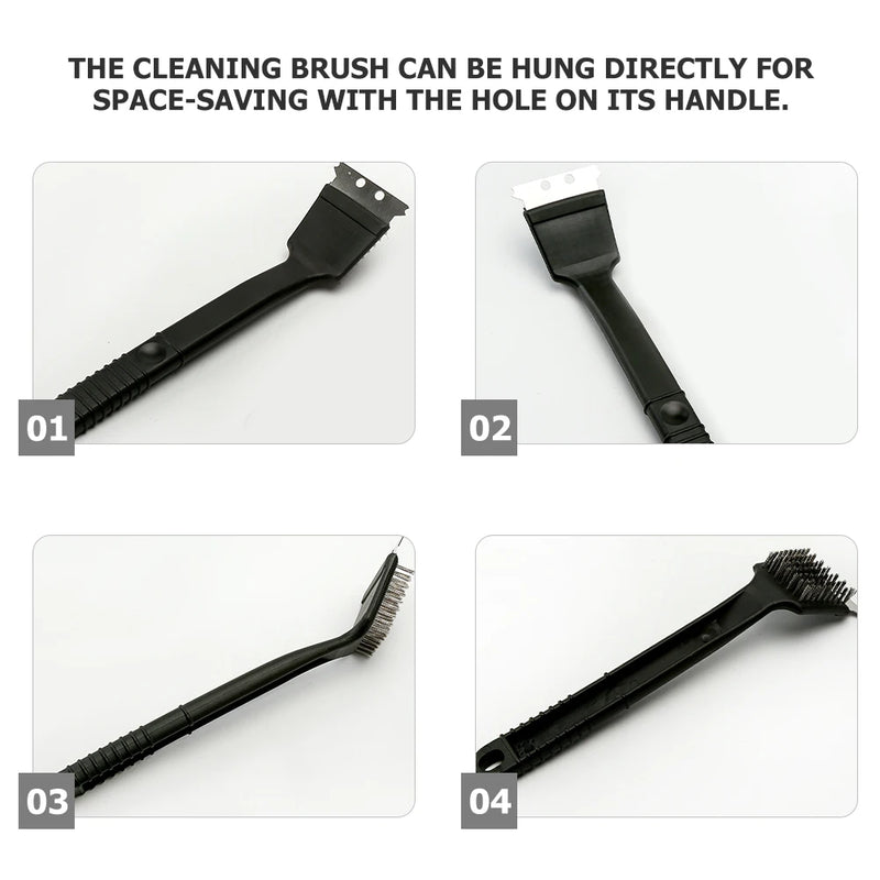 5pcs Bird Cage Cleaning Brush Stainless Steel Long Handle Bristles