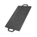 Non-stick Cast Iron Grill Pan Double Sided Ridged Flat Griddle
