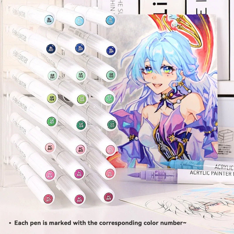 9pcs Acrylic Markers Set For Rock Painting Glass DIY Craft Supplies