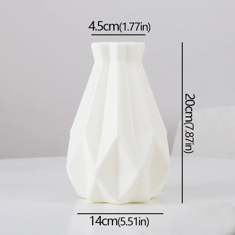 Plastic Flower Vase Nordic Style Diamond Shape For Wedding Decor