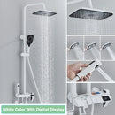 Rozin Black Digital Shower Faucet Set Rainfall Mixer Tap Bathroom