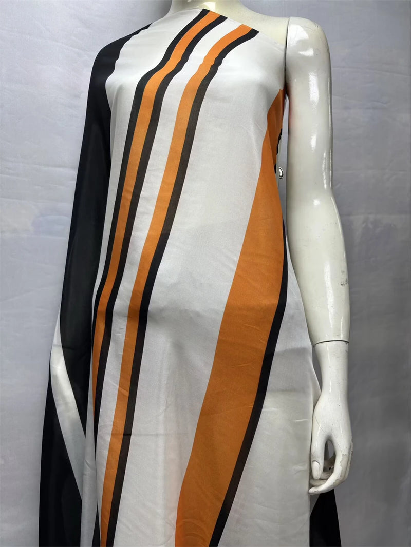 Silk Chiffon Fabric Soft Printed Tulle Lace For Sewing Dresses 3.5 Meters