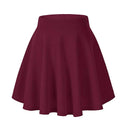 Plus Size Pleated Skirt Knee Length Flared Casual Women Skirt