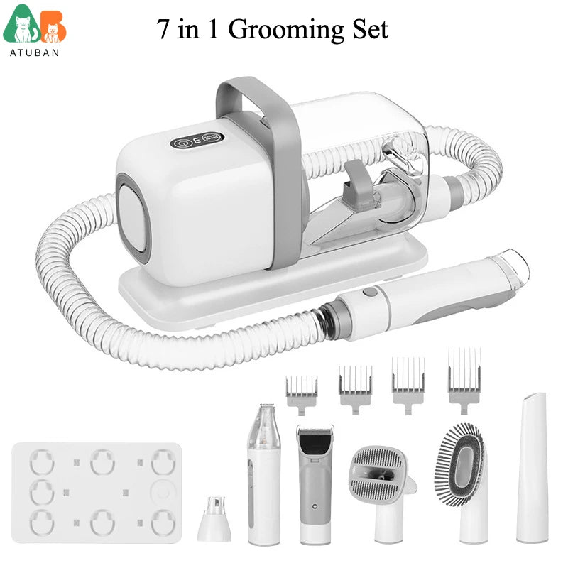 Pet Grooming Kit 7 In 1 Vacuum Clippers Shedding Tools For Dogs Cats