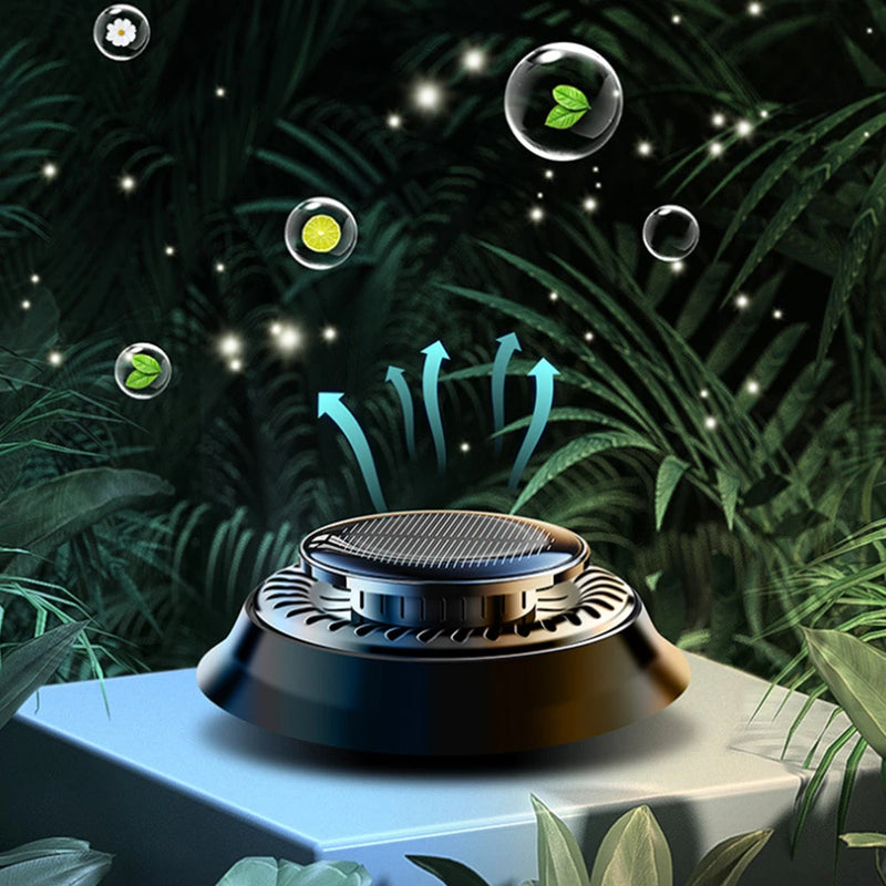 Solar Car Air Freshener Rotating Aromatherapy Deodorizer Ornament