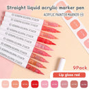 9pcs Acrylic Markers Set For Rock Painting Glass DIY Craft Supplies