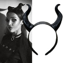 Novelty Black Horns Headwear Women Halloween Demon Costume Accessory
