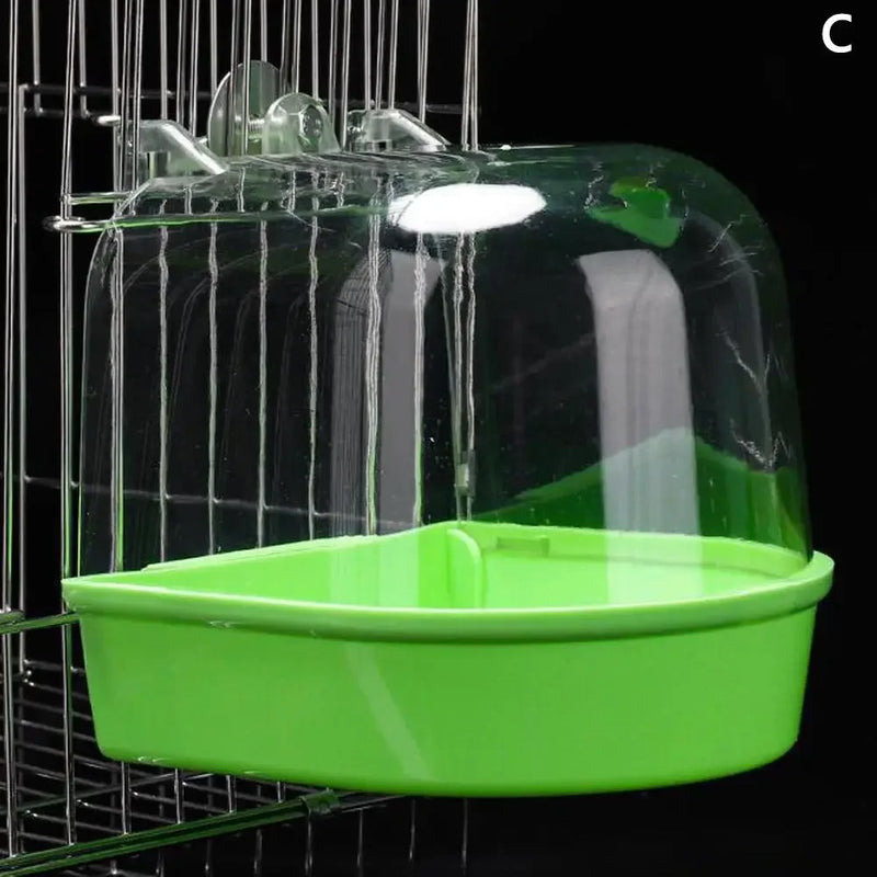 Clear Hanging Bird Bath For Parakeet Canary Budgerigar Cockatiel