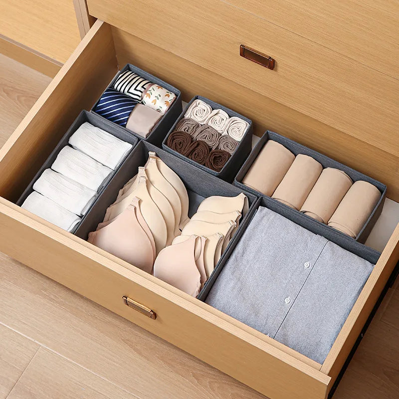Fabric Underwear Storage Box Organizer For Socks Ties And Closet