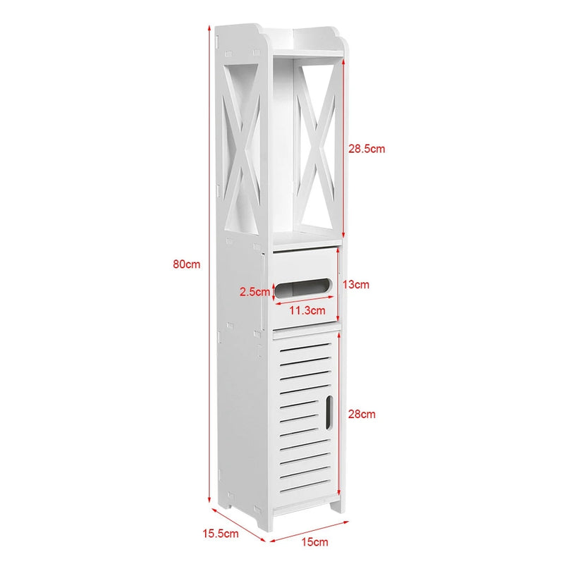 Bathroom Cabinet Wood Storage Cupboard Shelf Tissue Rack 80x15 CM