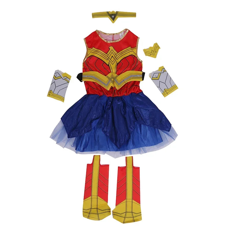 Wonder Woman Kids Costume Deluxe Child Superhero Halloween Dress Up