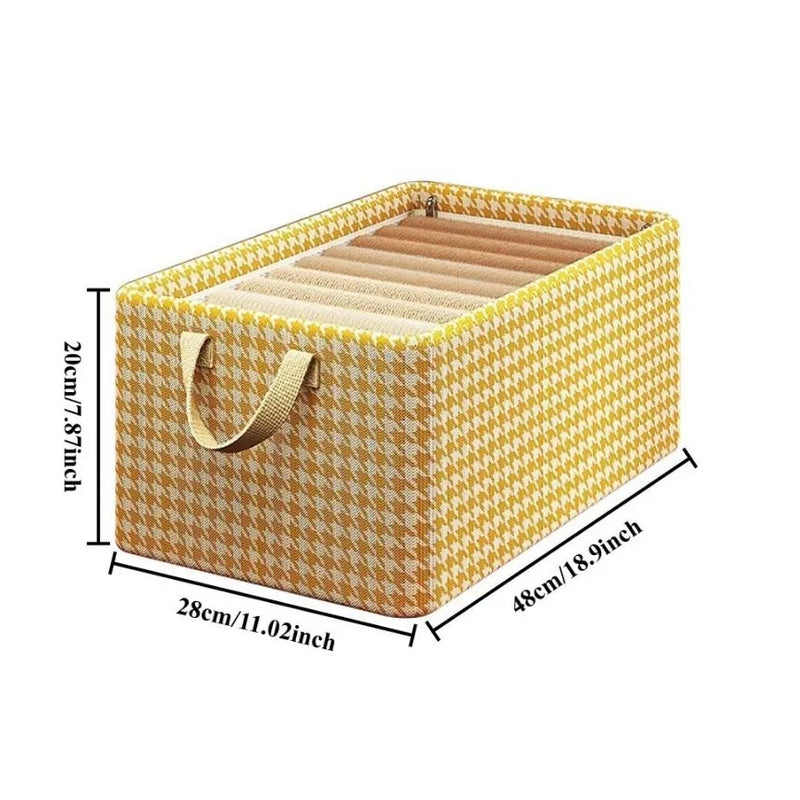 Stackable Closet Organizer Fabric Storage Box With Steel Frame Handle