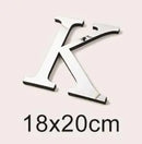 3D Silver English Letters Wall Stickers Acrylic Mirror Home Decor
