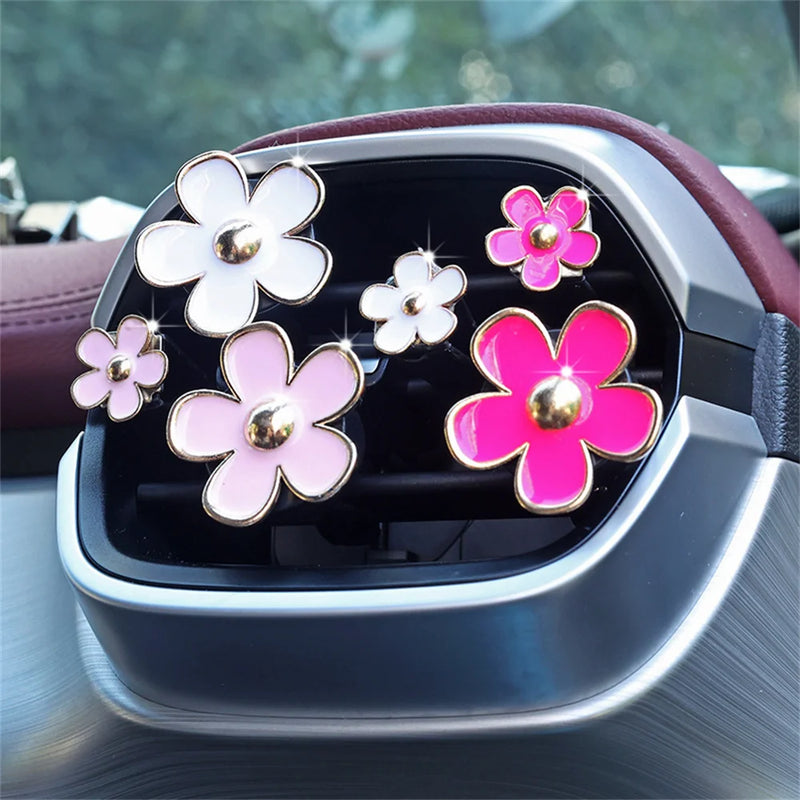 4Pcs Car Air Freshener Clips Daisy Scented Vent Aroma Accessories