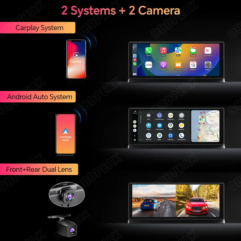 K2 Pro 11.3 Inch 4K Car DVR Dash Cam With Dual Lens GPS Navigation