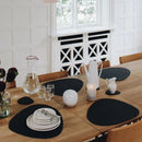 Faux Leather Placemats Oval Black Sets With Coasters Kitchen Decor