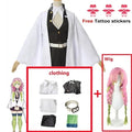Kanroji Mitsuri Cosplay Costume Kimono Dress Wig For Adults Children