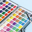 50 Colors Solid Watercolor Paint Set With Brush For Artists