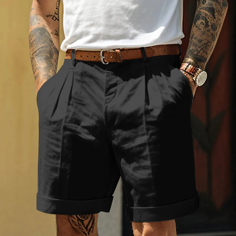 Korean Style Men's Summer Shorts Breathable Solid Color Streetwear