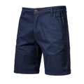 Men's Cotton Shorts Solid Color Elastic Waist Casual Business Pants