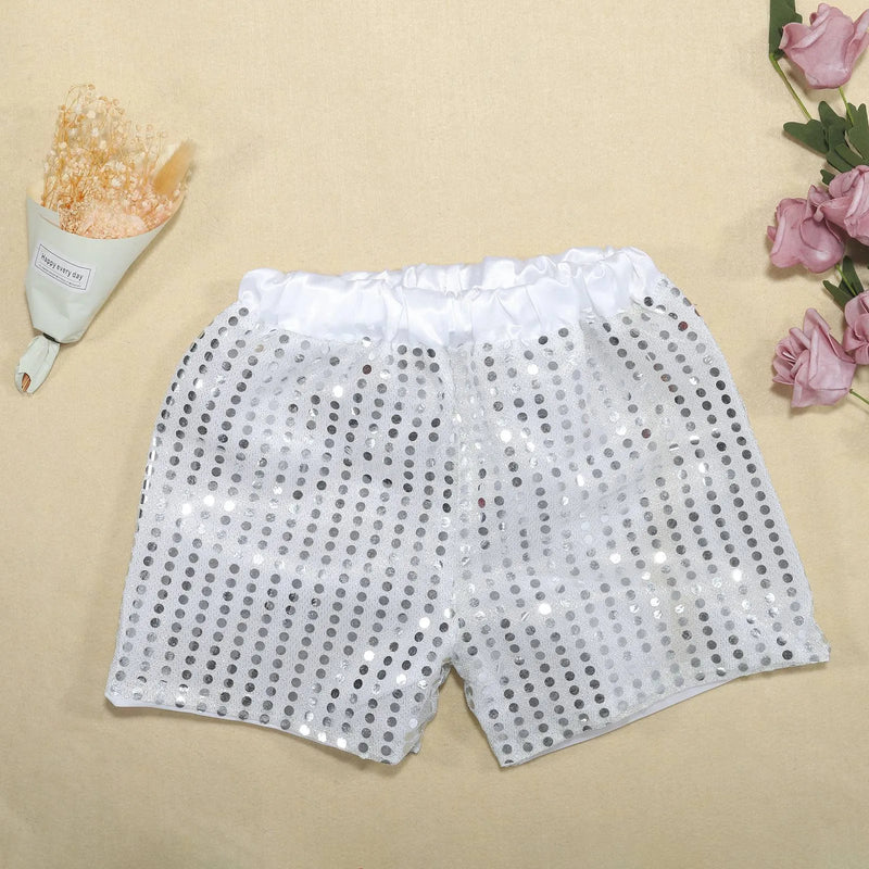 Toddler Birthday Shorts Sparkly Sequins Elastic Waist Party Pants