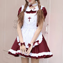 Maid Cosplay Costume Black Lolita Dress Short Sleeved Sweetheart