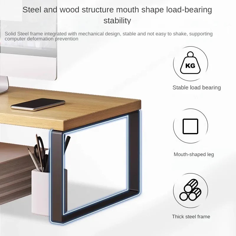 Monitor Raised Shelf Adjustable Laptop Stand Desktop Organizer Rack Holder