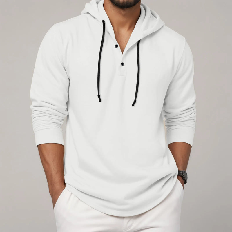 Men's Cotton Hoodie Long Sleeve Casual Oversized Loose Fit Shirt