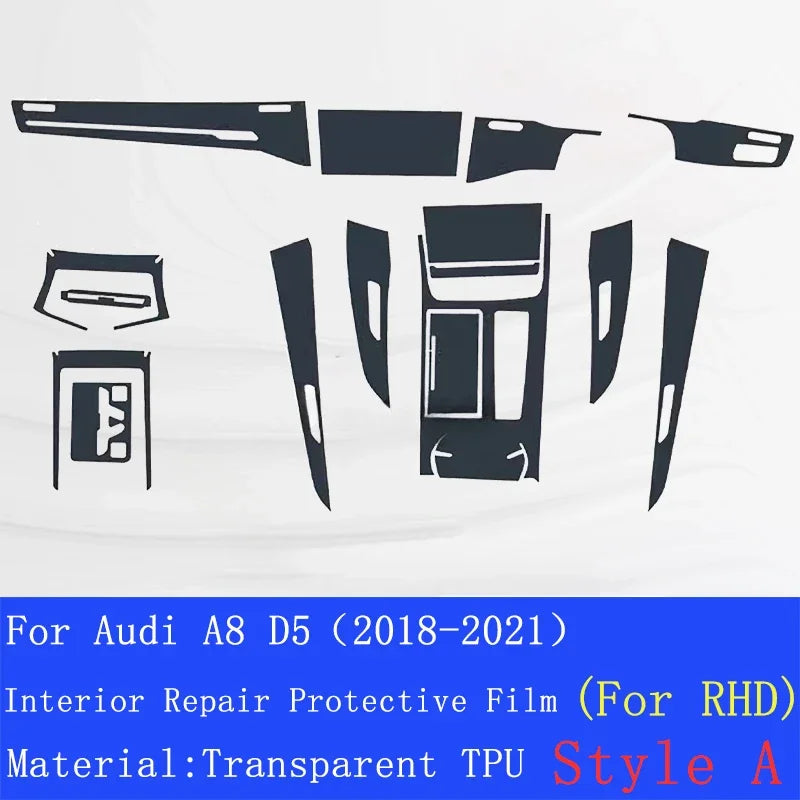 Audi A8 Center Console Protective Film Transparent TPU Scratch Guard