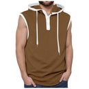 Mens Sleeveless Hoodie Slim Fit Cotton Fitness Sports Tank Top