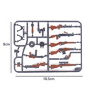 WWII Military Building Blocks Toy Soldier Figure With Machine Gun Mortar
